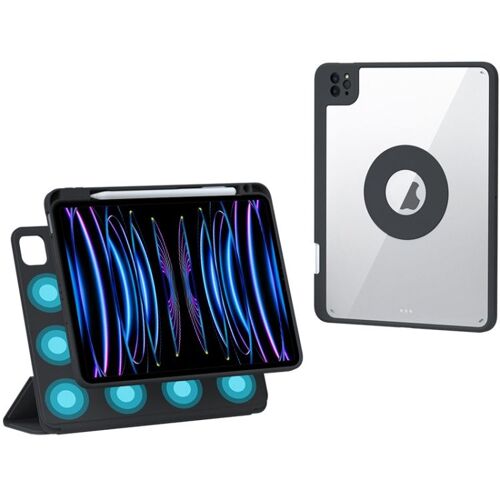 Housse En Cuir Rotative Détachable Pour Ipad Pro 12.9 (2020/2021/2022) Avec Emplacement Pour Stylo - Noir