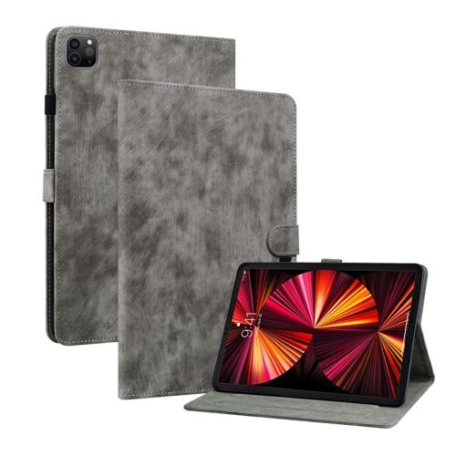 Étui En Pu À Motif Tigre Pour Ipad Pro 12,9"" (2022/2021/2020) Avec Fonction Veille/Réveil - Gris