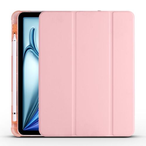Housse Intelligente En Tpu Cuir Pour Ipad Air 11 (2024/2025) Avec Emplacement Pour Stylo - Rose