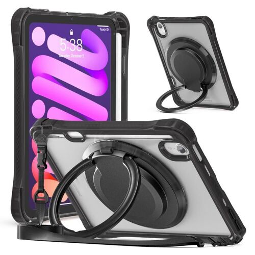 Coque Hybride Transparente En Tpu Avec Poignée Rotative Pour Ipad Mini 2024 / Mini 6 - Noir