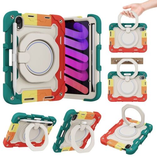 Coque En Silicone Et Pc Contrastée Pour Ipad Mini 2024 / Mini 6 - Rouge Coloré
