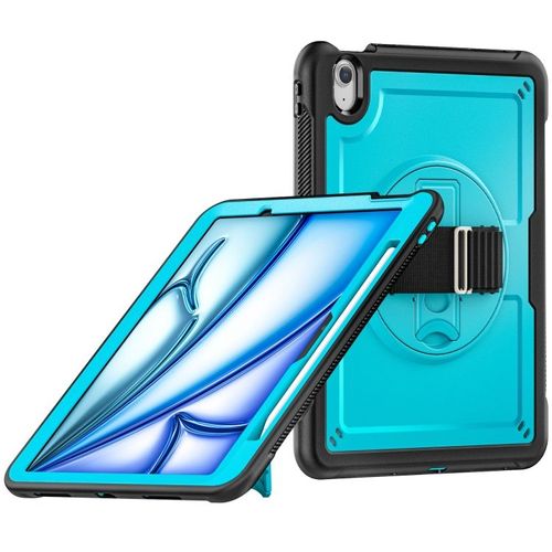 Coque Support Rotatif Avec Poignée En Miel Pour Ipad Air 11 2024/2025 - Bleu Clair