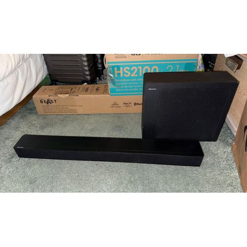 Barre de son 2.1CH, idéale pour améliorer le son de votre TV et écouter ses musiques préférées grâce à la compatibilité Bluetooth