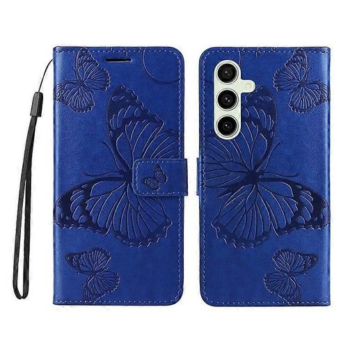 Etui Portefeuille En Cuir Imprime Floral Et Papillon Pour Samsung Galaxy S24 Fe