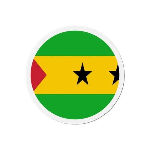 Aimant Rond Drapeau Sao Tomé-Et-Principe - 8 Cm - 50 Pièces