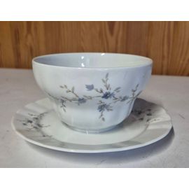 Sauciere Porcelaine Blanche Fleurie Bleu Bol À Sauce Avec Soucoupe Winterling Markletheuthen Bavaria