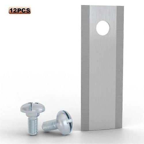 Lot de 12 lames de rechange pour tondeuse a gazon Stiga, 44,5 x 16 mm, en acier inoxydable, a trou unique