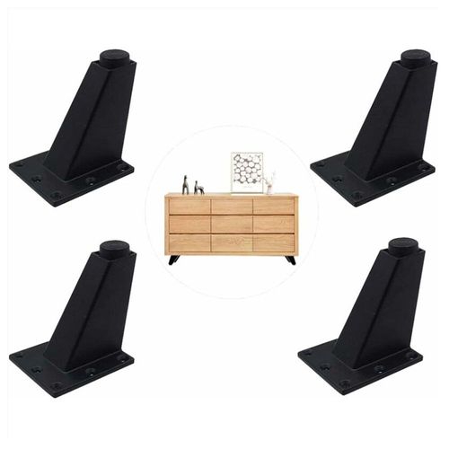 Lot De 4 Pieds Réglables En Alliage D'aluminium Pour Meubles De Cuisine, Comptoir, Bar, Tv, Bureau, Table, Canapé, Armoire, Étagère, Facile À Installer, Noir