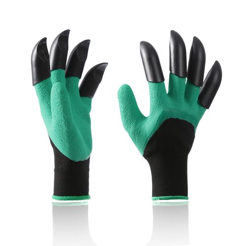Gants de jardinage multi-usages en fibres recyclées - Doux et résistants - 1 paire - Vert Taille unique -