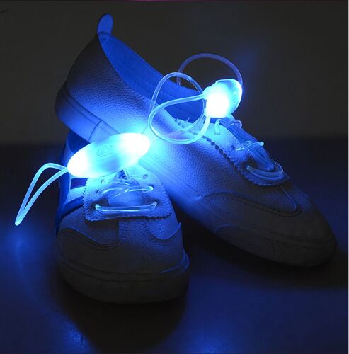1 Paire De Lacets De Sécurité Avec Éclairage Nocturne Led Multicolore - Bleu