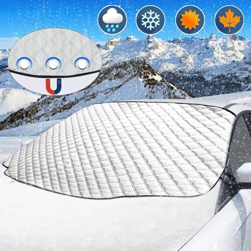 Housse De Protection Magnétique Pour Pare-Brise De Voiture (193 X 126 Cm), Pliable, Universelle, Pour L'hiver, Contre Le Gel, La Neige, Le Verglas, Les Uv, La Pluie Et Le Soleil.