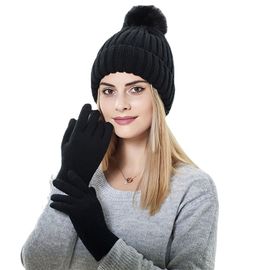 Bonnet Tricoté Pour Femme, Gants En Laine Chauds Pour Écran Tactile, Pour L'extérieur