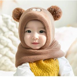 Chapeau Bébé Hiver Automne Tricoté Oreillettes Pompon 42-50 Cm - Chaud Épais Doux Confortable Mignon Pour Garçons Et Filles Intérieur Extérieur