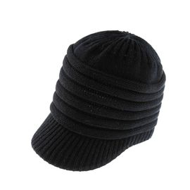 Bonnet Tricoté Pour Enfant Avec Languette Plate, Couleur Unie, Bébé