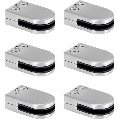 Pince A Verre Pince De Verre En Acier Inoxydable Supports De Serrage En Verre De 6 A 12 Mm Clip En Verre Reglable Connexion A Dos Plat Pour Balustrade Escalier Main Courante 6 Pieces goodnice