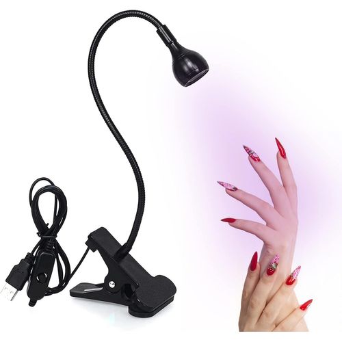 Lampe Uv Pour Séchage De Colle À Ongles, 3 W, Avec Tête Réglable, Idéale Pour Les Manucures Avec Doigts Secs. 