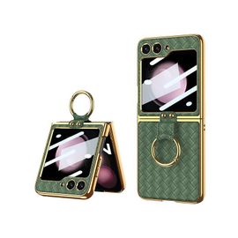 Étui En Cuir Pu Avec Bague Pour Samsung Galaxy Z Flip 5 Avec Protecteur D'écran
