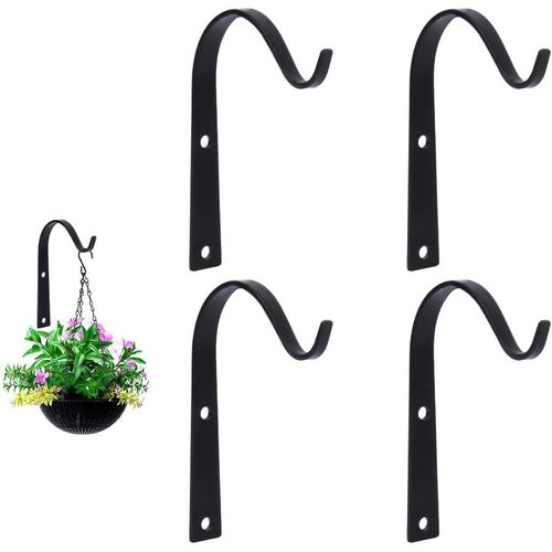 Lot De 4 Supports De Panier En Fer Noir Pour Suspendre Une Lanterne,Une Mangeoire À Oiseaux (11 Cm X 7,8 Cm,3 Mm D'épaisseur)
