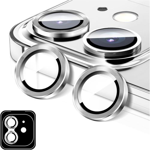 KAL-Protecteur D'Objectif D'Appareil Photo Pour Iphone 12/Iphone 12 Mini, Protecteur D'Écran En Verre Trempé Hd Pour Appareil Photo, Anneaux Métalliques À Alignement Automatique