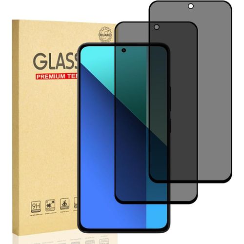 Kal-Verre Trempé Anti-Espion Pour Xiaomi Redmi Note 13 4g/5g, Privacy Protection D'écran, Film En Verre Trempé, Dureté 9h, Anti-Rayures, Sans Bulles, Anti-Empreintes, Facile À Installer, 2 Pièces