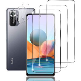 Kal-3+3 Pièces Verre Trempé Compatible Avec Xiaomi Redmi Note 10 Pro Avec 3 Pièces Caméra Arrière Protecteur, 9h Dureté, Sans Bulles, Film Protection Écran Pour Xiaomi Redmi Note 10 Pro