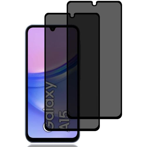 Kal-Verre Trempé Anti-Espion Pour Samsung Galaxy A15 4g/5g [2 Pièces], Protection D'écran Anti-Espion, Protecteur D'écran Confidentialité, 9h Dureté, Anti-Rayures, Privacy Protecteur Écran Pour Galax