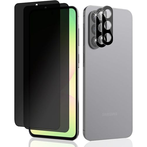 [2+2 Pièces Verre Trempé Anti-Espion Pour Samsung Galaxy A56 5g, Privacy Protection Écran + Caméra Verre Trempé, 9h Dureté Anti-Rayures Film Protecteur D'écran Pour Samsung A56 5g