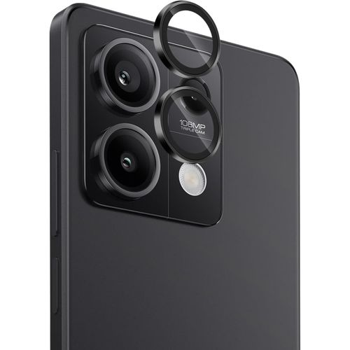 Kal-Pour Xiaomi Redmi Note 13 5g (Non 4g) Protection Caméra, 9h Dureté Individuels Lentille Protecteurs D'écran, Anneau En Métal + Verre Trempé, Hd Anti-Rayures Protecteur Film -Noir
