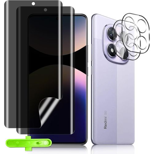 KAL-Privacy Écran Protection Pour Xiaomi Redmi Note 14 Pro 4G, Film Protecteur Souple Anti-Espion + Verre Trempé Protecteur De Caméra +2 Pièces], Film Tpu Flexible Pour Redmi Note 14 Pro 4G