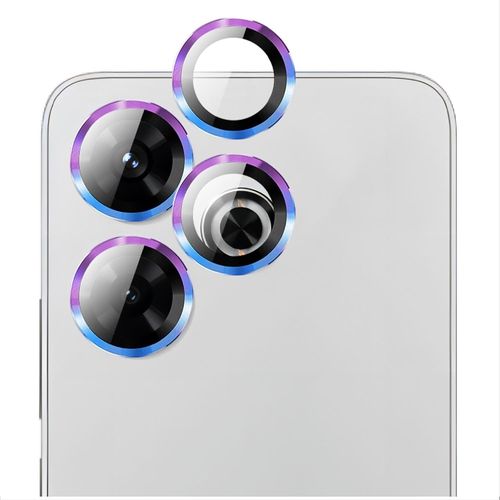 KAL-Protection Complète Caméra Arrière Protecteur Compatible Avec Xiaomi Redmi 13/Poco M6, [Double Protection] Metal + Verre Trempé, Verre Trempé Camera -Colorful