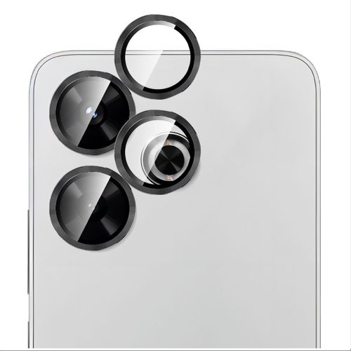 KAL-Protection Complète Caméra Arrière Protecteur Compatible Avec Xiaomi Redmi 13/Poco M6, [Double Protection] Metal + Verre Trempé, Verre Trempé Camera -Black