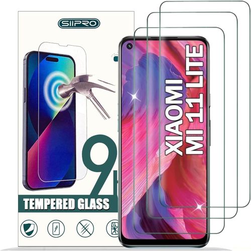 Kal-Verre Trempé Pour Xiaomi Mi 11 Lite/Mi 11 Lite 5g, Film De Protection Écran 3 Pièces, Ultra Hd Transparent, Ultra Résistant Sans Bulles, Dureté 9h, Anti-Rayures, 0,33 Mm, Anti-Empreintes Digitale