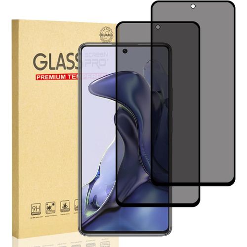 KAL-Verre Trempé Anti-Espion Pour Xiaomi 11T/Xiaomi 11T Pro, Privacy Protection D'Écran, Film En Verre Trempé, Dureté 9H, Anti-Rayures, Sans Bulles, Anti-Empreintes, Facile À Installer, 2 Pièces