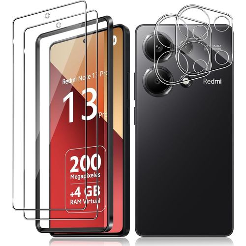 Kal-Verre Trempé Pour Xiaomi Redmi Note 13 Pro 4g, 2+2 Pièces Protection D'écran Film Avec Outils D'installation Et Caméra Arrière Protecteur, 9h Dureté Haute Définition Sans Bulles