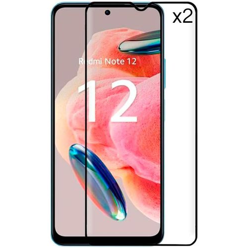 Kal-Lot De 2 Films De Protection D'écran En Verre Trempé De Qualité Supérieure Avec Bord Rond Noir Pour Xiaomi Redmi Note 12 4g / 5g / Petit X5 5g Verre Anti-Chocs 9d 9h 0,3mm
