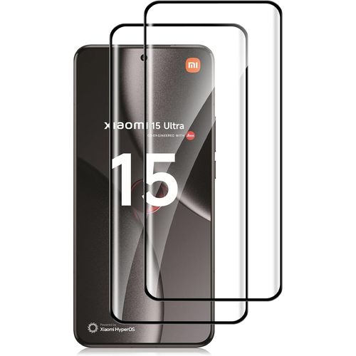 Kal-Verre Trempé Compatible Avec Xiaomi 15 Ultra 5g, 3d Protection D'écran À Couverture, [2 Pièces] 9h Dureté Hd Transparent Anti Rayures, Film En Verre Trempé Pour Xiaomi 15 Ultra 5g