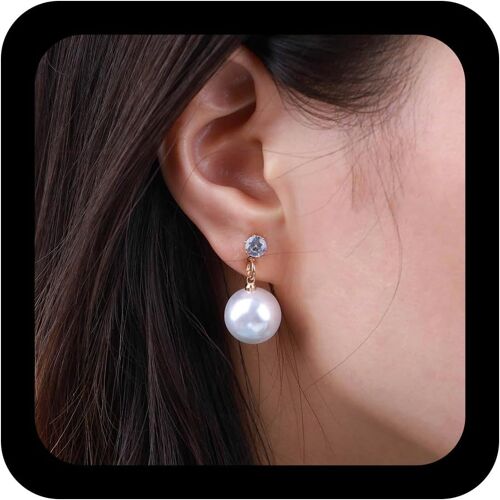 Tianyi-Boho Boucles D'oreilles Pendantes Avec Perle Or Boucles D'oreilles Pendantes Avec Boule De Perle Cristal Boucles D'oreilles De Mariage Avec Perle Boucles D'oreilles Strass Pour Femmes