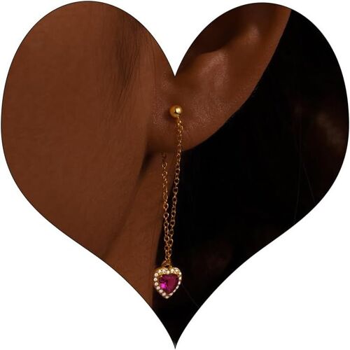 Kal-Boucles D'oreilles Pendantes Longues Pour Femmes En Argent 925 Boucles D'oreilles Avec Chaîne Pendante Boucles D'oreilles Hypoallergéniques Argent/Or Bijoux Cadeaux