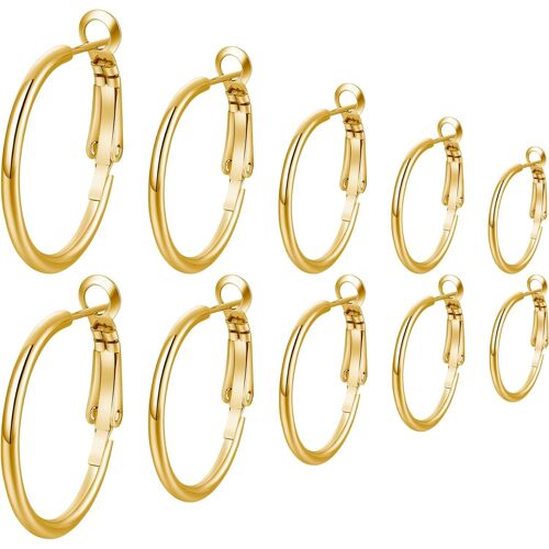 Kal-/5/6 Paires Boucles D'oreilles Femme Acier Inoxydable, Creoles Or Argent Femme, Grandes Creole Créole Acier Inoxydable, Creoles 20/30/40/50/60/70mm