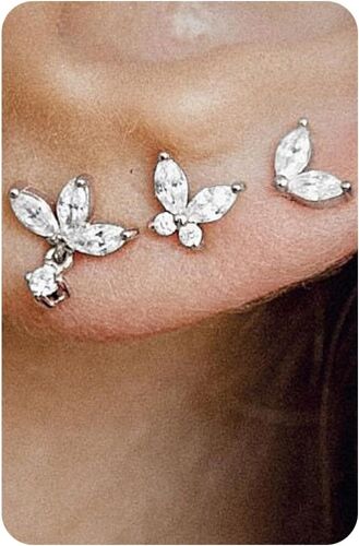 Kal-Boucles D'oreilles Argent 925 Pour Femme Plaquée Or 14 Carats Petites Clou D'oreilles Mini Boucles D'oreilles Créoles Pour Plusieurs Piercings Oreille Cartilage