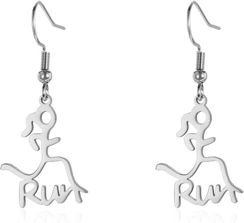 Kal-Boucles D'oreilles Pendantes Marathonienne Cadeaux Pour Femmes Boucles D'oreilles En Acier Inoxydable Boucles D'oreilles Sport Bijoux De Course À Pied Cadeau
