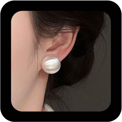 Kal-Boucles D'oreilles Minimaliste Demi-Boule Boucles D'oreilles Boule Brossée Boucles D'oreilles Métal Boules Rondes Boucles D'oreilles Grande Boule Dôme Bijoux Pour Femmes