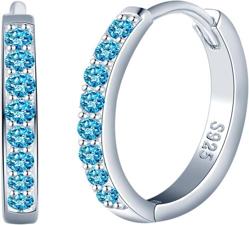 Tianyi-Boucles D'oreilles Créoles De Diamètre 1cm Pour Femmes Filles Bagues D'oreilles Avec Zircons Elégantes En Argent 925 Bijoux Fantaisie Etincelantes