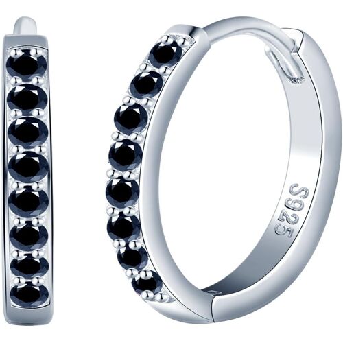 Tianyi-Boucles D'oreilles Créoles De Diamètre 1cm Pour Femmes Filles Bagues D'oreilles Avec Zircons Elégantes En Argent 925 Bijoux Fantaisie Etincelantes