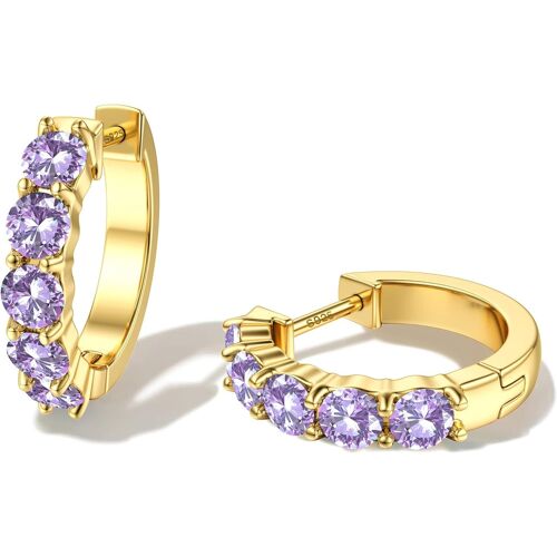 Tianyi-Boucles D'oreilles Or Argent Pour Femmes, Hypoallergénique Boucles D'oreilles En Cercle 925 Argent Pour Homme, 14k Plaqué Or Boucles D'oreilles Créoles Avec Zircons Scintillants