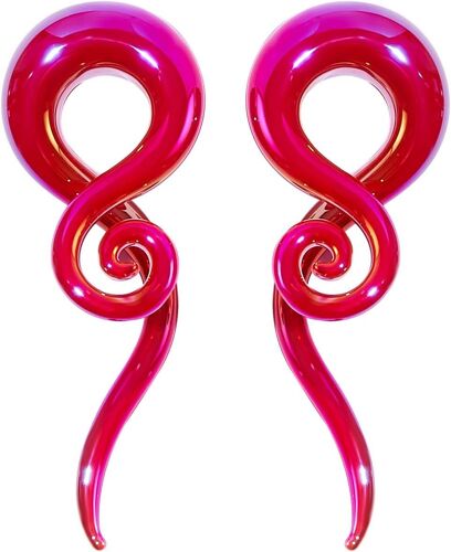 Kal-Paire D'écarteurs D'oreille En Verre Spirale -À 12 Mm