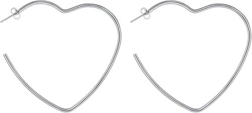 Kal-Boucle D'oreille Femme Créoles En Forme Étoile/Coeur/Demi Cercle/Anneaux Double Bijou En Acier/Plaqué Or