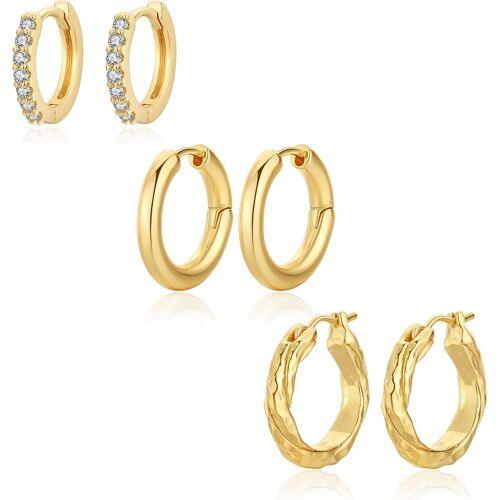 Kal-Créoles Plaquées Or 14 Carats Boucles D'oreilles Huggie Légères Créoles En Or Cadeaux De La Saint-Valentin Pour Femmes