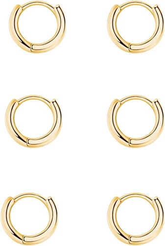 Kal-Boucle Doreille Femme Argent Fin 925,Lot Boucles D'oreilles Creoles Femme 3 Paires Piercing Oreille Boucles D'oreilles Hypoallergéniques En Argent Pour Femmes Bijoux Femme 8mm, 10mm, 12mm