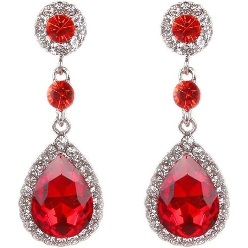 Boucles D'oreilles Femme Forme Goutte D'eau Pendentif Larme Plaqué Argent Blanc Avec Coupe Zircone Cubique Cristaux Bijoux Pierced Boucles D'oreilles Mariage Bal De Promo Bijou